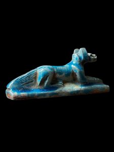 Handcrafted Flame Stone Anubis Statue: Egyptian God Sculpture - Image 3