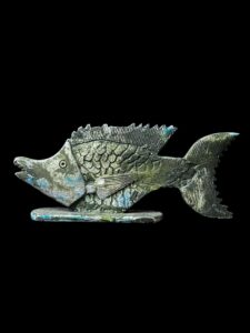 Handcarved Flamestone Fish: Egyptian Symbol, Vintage Decor - Image 3