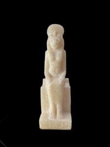 Hand Carved Alabaster Sekhmet Statue: Egyptian Lion Goddess Figurine - Image 3