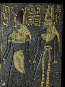 Egyptian Wall Relief: God Horus & Queen Cleopatra, Ancient Art - Image 3