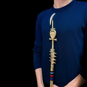 Ebony Was Sceptre: God Osiris Staff with Brass & 24k Gold - Image 3
