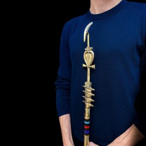 Ebony Was Sceptre: God Osiris Staff with Brass & 24k Gold - Image 3