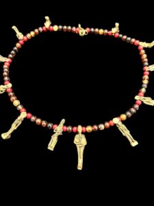 Handcrafted Rose & Black Granite Egyptian God Ptah Necklace - Image 3