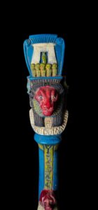 Vintage Egyptian Sekhmet Statue: Porcelain Goddess with Baboon - Image 3