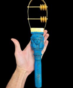 vintage Goddess Hathor Sistrum: Ancient Egyptian Musical Instrument - Image 3