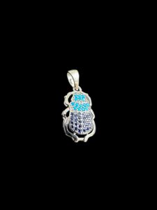 Sterling Silver Scarab Beetle Pendant: Egyptian Amulet Necklace - Image 3
