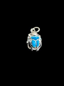 Sterling Silver Scarab Beetle Pendant: Egyptian Amulet Necklace - Image 3