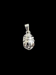 Sterling Silver Scarab Beetle Pendant: Egyptian Amulet Necklace - Image 3