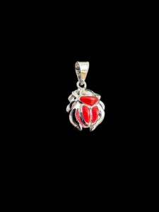 Sterling Silver Scarab Beetle Pendant: Egyptian Amulet Necklace - Image 3