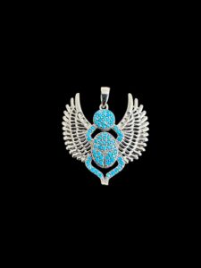 Sterling Silver Scarab Beetle Pendant: Egyptian Amulet Necklace - Image 3