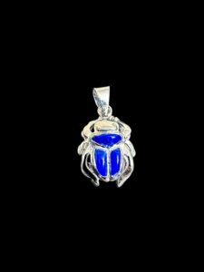 Sterling Silver Scarab Beetle Pendant: Egyptian Goddess Amulet - Image 3
