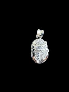Sterling Silver Scarab Beetle Pendant: Egyptian Goddess Amulet - Image 3