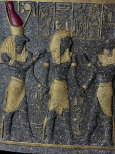 Unique ancient Egyptian Wall relief of Anubis and Horus bless Ramses II - Image 3