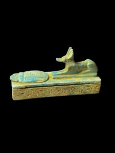 Egyptian God Anubis Box with Mummy and Scarab and protection amulet - Image 3