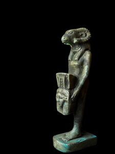 Manifest Handmade Goddess Hathor Statuette with God Khnum , Statue for the Egyptian Goddess Venus - Image 3