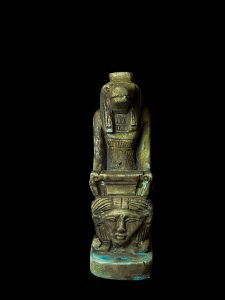 Handmade Egyptian Goddess Taweret Statue with Hathor Symbol - Image 3