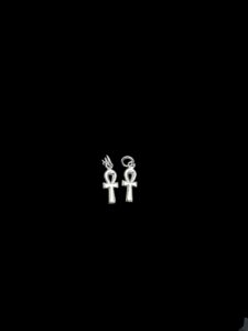 Silver Egyptian Ankh Cross Earrings: Key of Life, Made in Egypt - Image 3