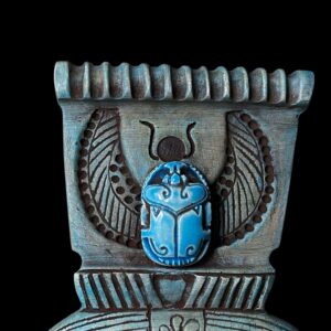 Manifest Handmade Goddess Hathor Statuette, winged Scarab symbol for protection - Image 3