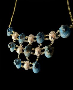 Goddess Sekhmet Pectoral Necklace: Hand-Carved 24k Gold Plated Scarab Amulets - Image 3