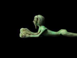 Egyptian Pharaoh statue from Stone, Museum replica artifact - Image 3