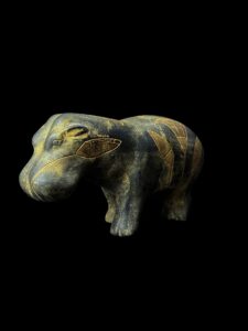 Hippopotamus statue, The Hippo statue, Egyptian Museum replica, Basalt statues made in Egypt - Image 3