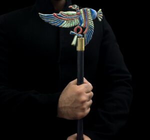 God Osiris Was scepter staff with Goddess Nekhbet Vulture. staff of Power and domination. - Image 4