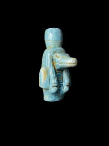 Mini Basalt Egyptian God Sobek Crocodile Statue - Image 4