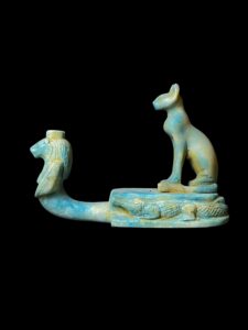 Egyptian Goddess Bastet Cat Statue with Sekhmet and Sobek - Image 4