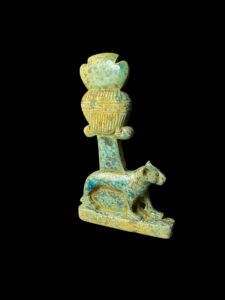 Egyptian Goddess Hathor Column with Leopard. - Image 4