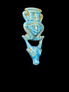 Goddess Hathor Statue: Egyptian Cow Goddess Head - Image 4