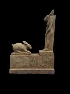 Large Stone Goddess Unut Statue: Egyptian Rabbit Form - Image 4