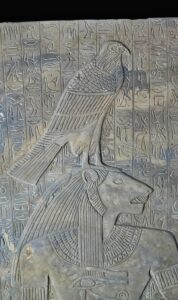 Ancient Egyptian Wall Relief: Goddess Sekhmet & God Horus Art - Image 4