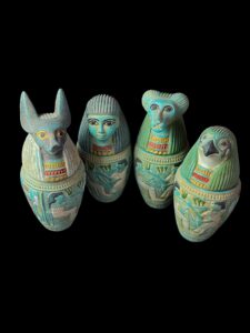 Handcrafted Canopic Jars Figurines: Sons of Horus, Egyptian Decor - Image 4