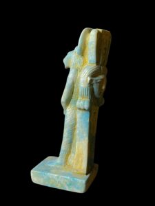 Egyptian Goddess Sekhmet Protecting Hathor Statue - Image 4