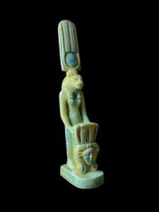 Egyptian Goddess Sekhmet Protecting Hathor Statue - Image 4