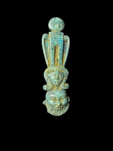 Goddess Hathor with God Bes form statue - Image 4