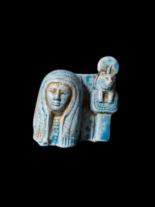Egyptian Goddess Sekhmet Statue with Queen Head Scene - Image 4