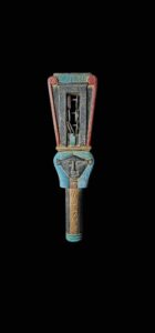 Goddess Hathor Sistrum, Ancient Egyptian musical instruments sistrum , Ancient Egyptian religious artifacts, Sistrum museum collections. - Image 4