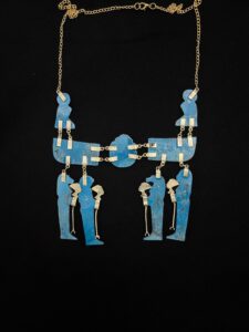 Porcelain Winged Scarab Pectoral: 24k Gold Nefertiti Replica - Image 4