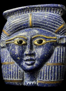 Handmade Lapis Lazuli Egyptian Goddess Hathor Head: Museum Replica - Image 4