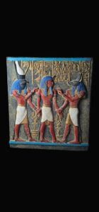 Unique ancient Egyptian Wall relief of Anubis and Horus bless Ramses II - Image 4