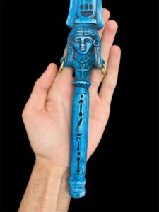 Goddess Hathor Sistrum Wand: Ancient Egyptian Musical Instrument - Image 4