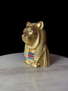 Egyptian Goddess Sekhmet Statue: Colorful Statuette Made in Egypt - Image 4