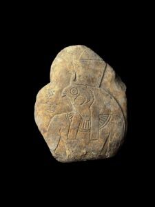 Egyptian God Horus Statue: Antique Rock Carving - Image 4