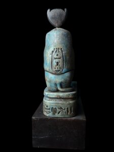 Egyptian Baboon figurine with Ibis God Thoth and Wings of Isis and Cobra Goddess. - Image 4