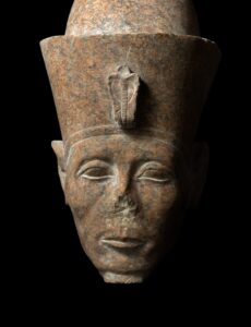 head of King Senusret III made of Rare stone - Image 4