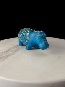 Porcelain Hippopotamus Statue: Egyptian Museum Replica - Image 4