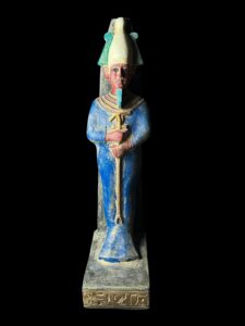 Basalt Egyptian God Osiris Statue: Natural Colors - Image 4