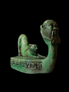 Egyptian Bastet Cat Statue with God Bes Face - Home Decor - Image 4