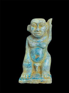 Hand-Carved Porcelain God Bes Statue: Egyptian Art Decor - Image 4